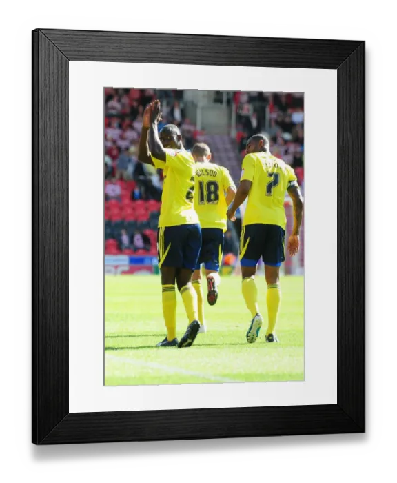 Framed Print : Adomah's Strike: Albert Celebrates Opening Goal for Bristol City in League Cup Match vs. Doncaster Rovers (27 / 08 / 2011) Framed Print : Adomah's Strike: Albert Celebrates Opening Goal for Bristol City in League Cup Match vs. Doncaster Rovers (27 / 08 / 2011)