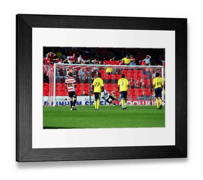 Framed Print : Bristol City's David James Saves Doncaster Rovers James Hayter's Penalty - League Cup Match, 27 / 08 / 2011 Framed Print : Bristol City's David James Saves Doncaster Rovers James Hayter's Penalty - League Cup Match, 27 / 08 / 2011
