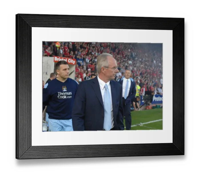 Framed Print : Sven-Goran Eriksson: A Past Coach Clash - Bristol City vs Manchester City