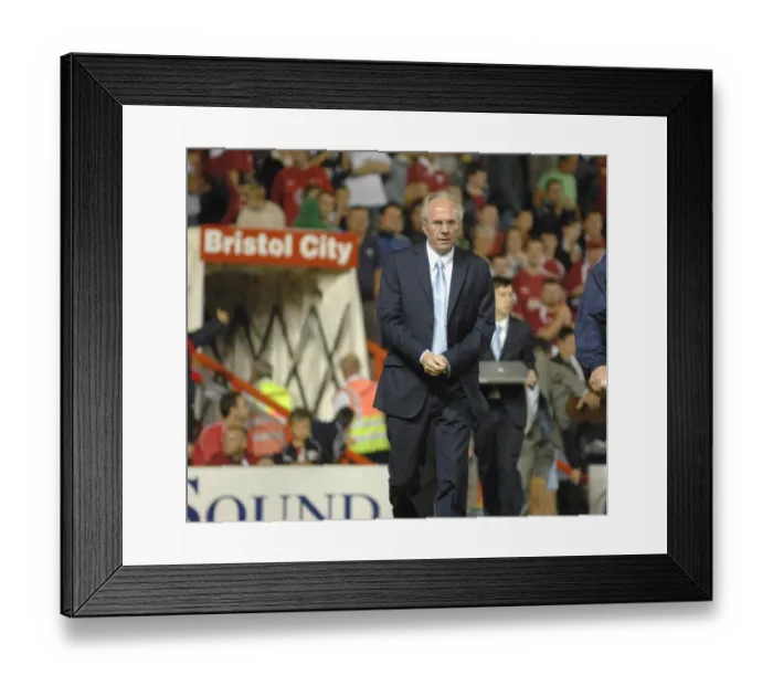 Framed Print : Sven-Goran Eriksson's Past Glory: A Coach Clash - Bristol City vs Manchester City