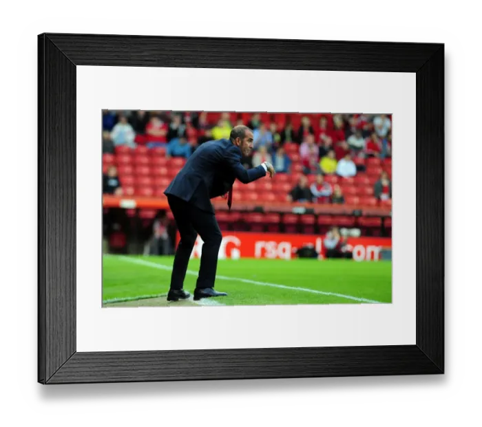 Framed Print : Bristol City vs Swindon Town: Paulo Di Canio Leads Swindon in League Cup Clash at Ashton Gate Stadium (2011)