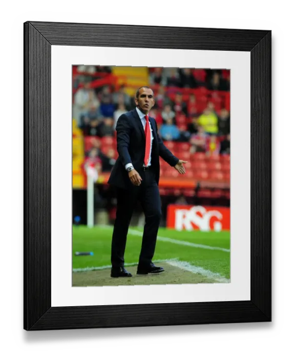 Framed Print : Paulo Di Canio Leads Swindon Town in League Cup Clash against Bristol City, 2011