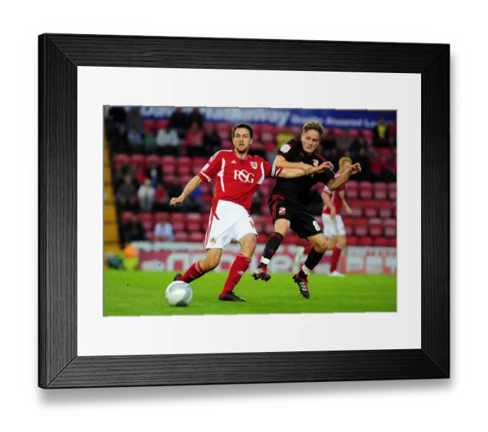 Framed Print : Intense Rivalry: Cole Skuse vs Simon Ferry - August 2011 League Cup Clash (Bristol City vs Swindon Town)