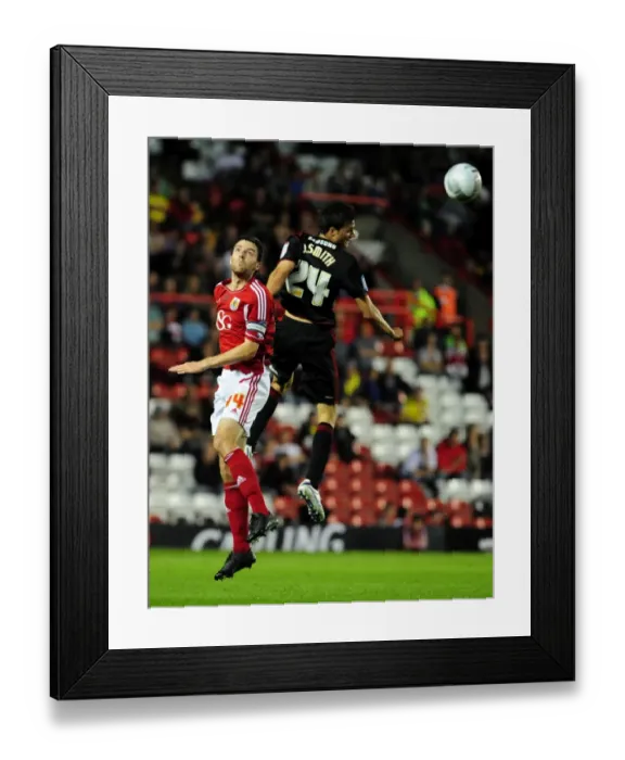 Framed Print : Bristol City vs Swindon Town: Cole Skuse vs Jonathan Smith Battle in 2011 League Cup Match Framed Print : Bristol City vs Swindon Town: Cole Skuse vs Jonathan Smith Battle in 2011 League Cup Match