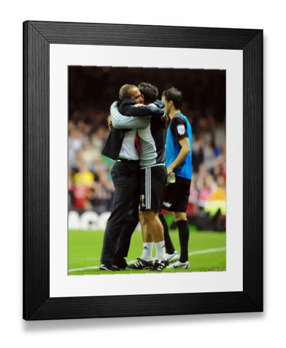 Framed Print : Di Canio's Victory: Swindon Manager Celebrates League Cup Upset Against Bristol City (24-08-2011) Framed Print : Di Canio's Victory: Swindon Manager Celebrates League Cup Upset Against Bristol City (24-08-2011)