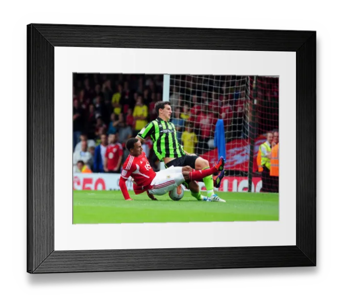 Framed Print : Bristol City's Nicky Maynard Denied by Lewis Dunk in Championship Clash vs. Brighton (10-09-2011)