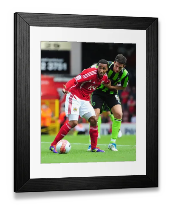 Framed Print : Bristol City's Nicky Maynard Holds Off Brighton's Lewis Dunk in Championship Clash at Ashton Gate Stadium (September 10, 2011) Framed Print : Bristol City's Nicky Maynard Holds Off Brighton's Lewis Dunk in Championship Clash at Ashton Gate Stadium (September 10, 2011)