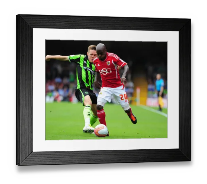 Framed Print : Bristol City's Jamal Campbell-Ryce Fights for Ball in Intense Championship Match against Brighton - September 10, 2011 Framed Print : Bristol City's Jamal Campbell-Ryce Fights for Ball in Intense Championship Match against Brighton - September 10, 2011