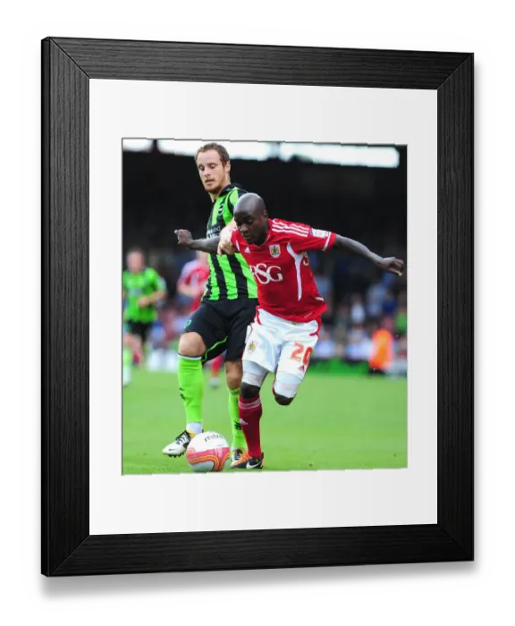 Framed Print : Bristol City vs. Brighton: A Championship Showdown - Jamal Campbell-Ryce vs. Inigo Calderon Battle, September 10, 2011