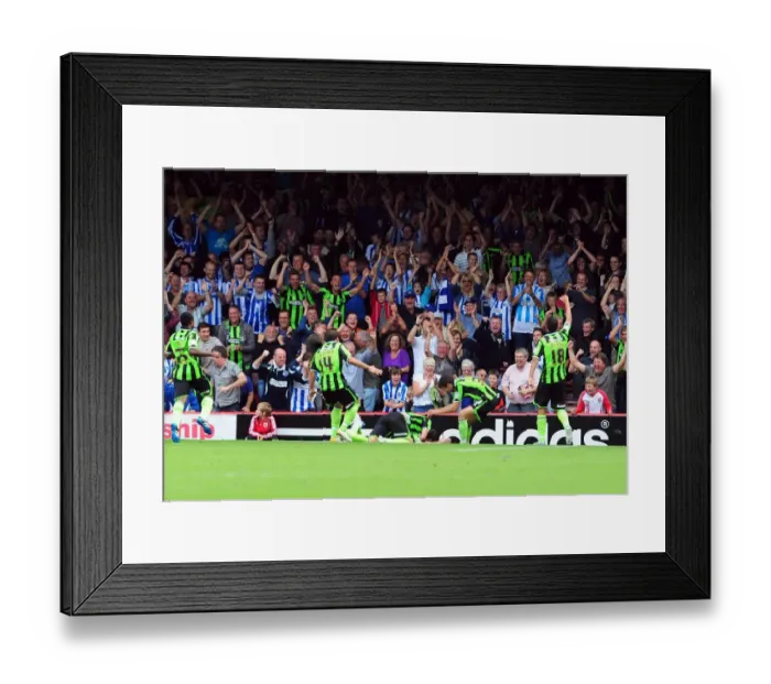 Framed Print : Brighton's Ashley Barnes Celebrates Championship Win against Bristol City (10-09-2011) Framed Print : Brighton's Ashley Barnes Celebrates Championship Win against Bristol City (10-09-2011)