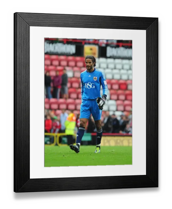 Framed Print : David James Heroic Performance: Bristol City vs. Brighton, Championship Match at Ashton Gate Stadium - September 10, 2011