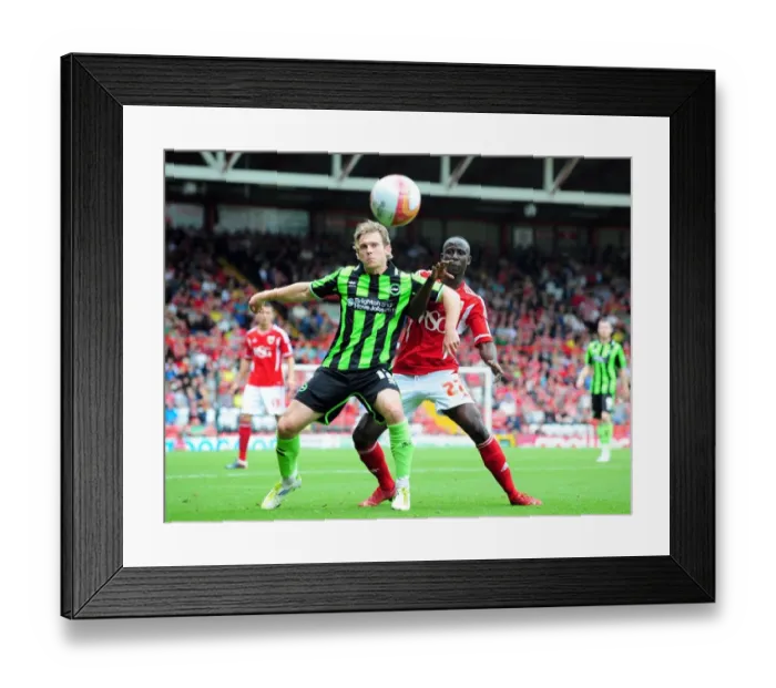 Framed Print : Battling for Supremacy: Mackail-Smith vs. Adomah in the Championship Clash between Brighton and Bristol City (September 10, 2011) Framed Print : Battling for Supremacy: Mackail-Smith vs. Adomah in the Championship Clash between Brighton and Bristol City (September 10, 2011)