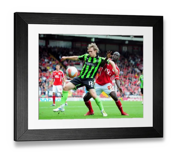 Framed Print : Bristol City vs Brighton: Mackail-Smith vs Adomah Battle in Championship Match, September 10, 2011