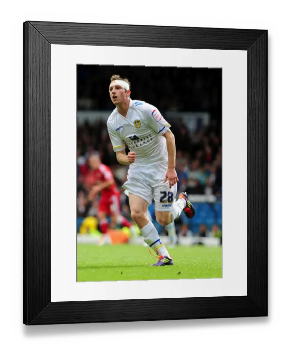 Framed Print : Leeds United vs. Bristol City - Aidan White in Action during the 2011 League Cup Match at Elland Road