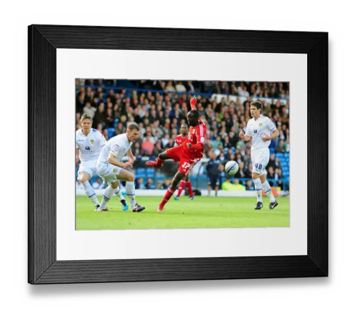 Framed Print : Albert Adomah's Blocked Shot in Leeds United vs. Bristol City League Cup Match - September 16, 2011