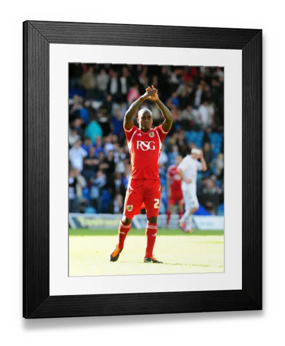 Framed Print : Bristol City's Jamal Campbell-Ryce Shows Appreciation to Traveling Fans at Leeds United (16-09-2011) Framed Print : Bristol City's Jamal Campbell-Ryce Shows Appreciation to Traveling Fans at Leeds United (16-09-2011)