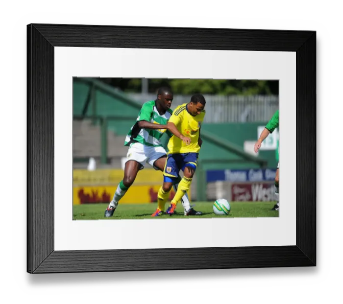 Framed Print : Bristol City's Maynard and N'Gala Clash in Pre-Season Friendly Against Yeovil Town (Bristol City vs Yeovil)