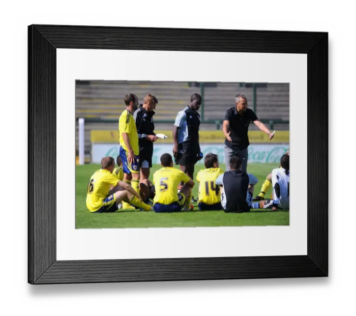 Framed Print : Keith Millen Addresses Bristol City Team After Pre-Season Friendly vs. Yeovil Town at Huish Park Framed Print : Keith Millen Addresses Bristol City Team After Pre-Season Friendly vs. Yeovil Town at Huish Park