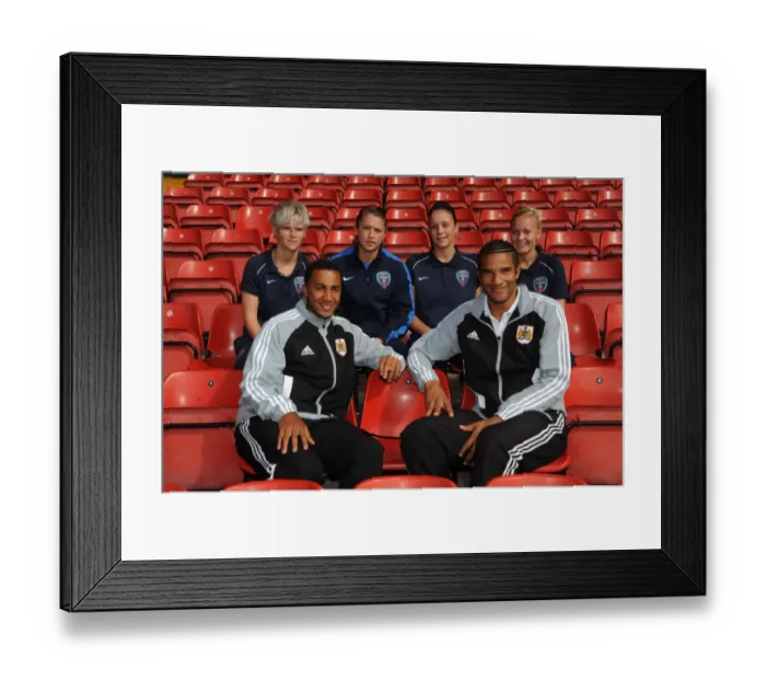 Framed Print : Bristol City Football Club: Open Day at Ashton Gate - Young Stars Meet Pros Nicky Maynard and David James Framed Print : Bristol City Football Club: Open Day at Ashton Gate - Young Stars Meet Pros Nicky Maynard and David James