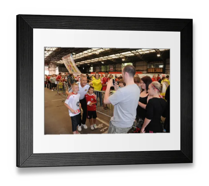 Framed Print : Bristol City Football Club: Manager Keith Millen Greets Fans at Ashton Gate Open Day Framed Print : Bristol City Football Club: Manager Keith Millen Greets Fans at Ashton Gate Open Day
