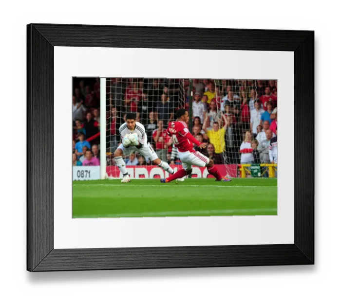 Framed Print : Championship Showdown: Nicky Maynard vs. Adriano Basso - Bristol City's Thwarted Goal Attempt against Hull City (September 24, 2011) Framed Print : Championship Showdown: Nicky Maynard vs. Adriano Basso - Bristol City's Thwarted Goal Attempt against Hull City (September 24, 2011)