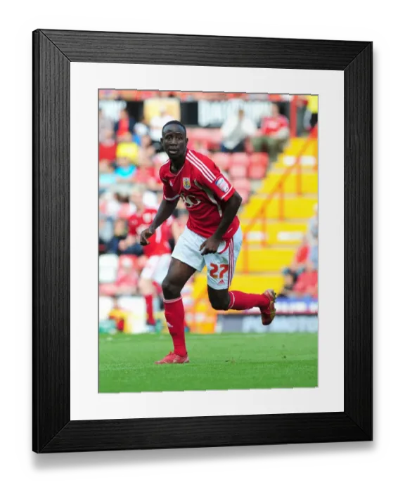 Framed Print : Albert Adomah in Action: Championship Match - Bristol City vs Hull City at Ashton Gate Stadium (September 24, 2011)