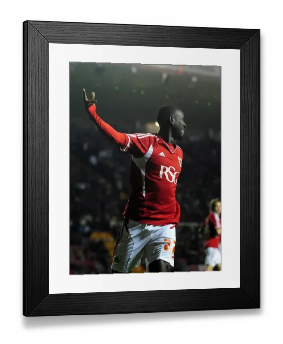 Framed Print : Bristol City's Albert Adomah Scores Opening Goal Against Reading in Championship Match, September 2011