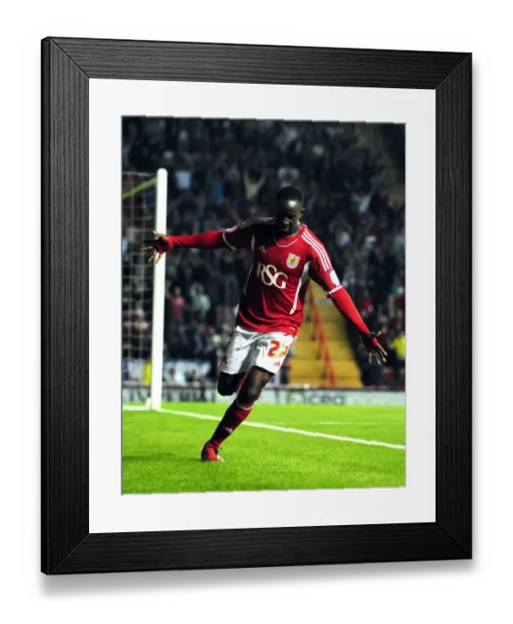 Framed Print : Bristol City's Albert Adomah Scores Championship Opener Against Reading (2011) Framed Print : Bristol City's Albert Adomah Scores Championship Opener Against Reading (2011)