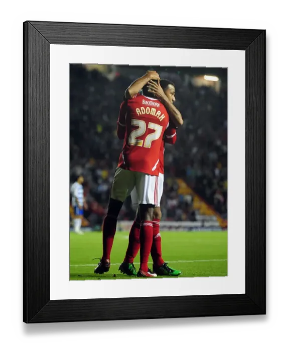 Framed Print : Bristol City: Albert Adomah and Nicky Maynard Celebrate Goal Against Reading in 2011 Championship Match Framed Print : Bristol City: Albert Adomah and Nicky Maynard Celebrate Goal Against Reading in 2011 Championship Match