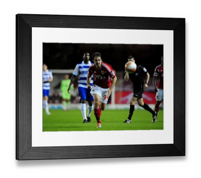 Framed Print : Brett Pitman Scores for Bristol City Against Reading in Championship Match at Ashton Gate Stadium - September 27, 2011