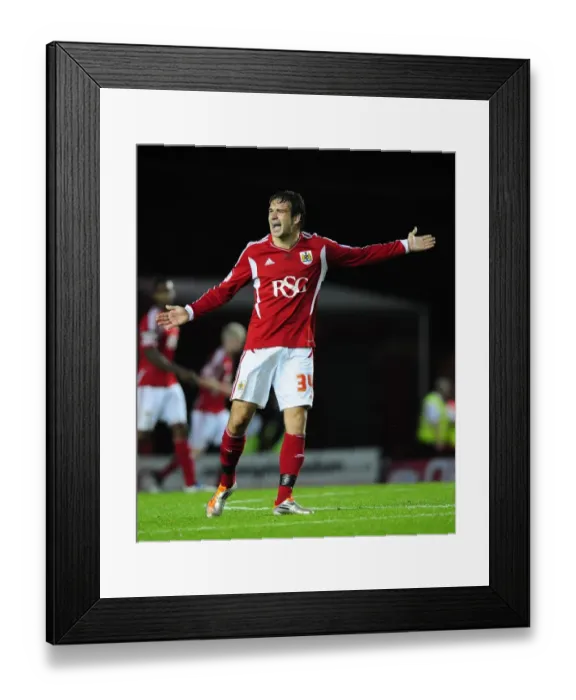 Framed Print : Brett Pitman Scores in Bristol City's Championship Win Against Reading at Ashton Gate Stadium (September 27, 2011) Framed Print : Brett Pitman Scores in Bristol City's Championship Win Against Reading at Ashton Gate Stadium (September 27, 2011)
