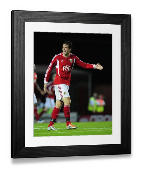 Framed Print : Brett Pitman Scores for Bristol City in Championship Match vs. Reading at Ashton Gate Stadium - 27 / 09 / 2011