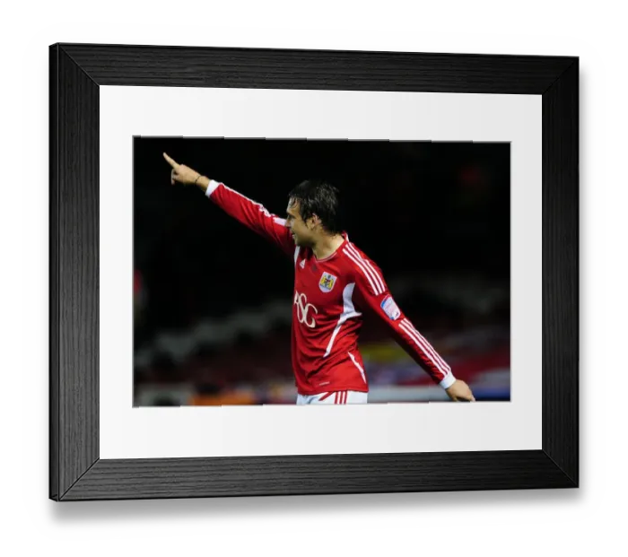 Framed Print : Brett Pitman's Thrilling Goal Celebration: Championship 2011 - Bristol City vs. Reading