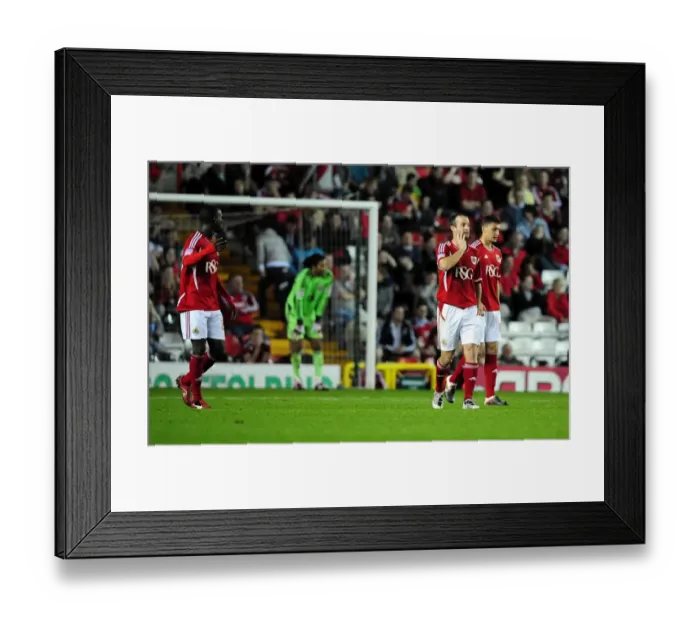 Framed Print : Bristol City's Late Heartbreak: Devastated Players Concede 3-2 Loss to Reading (September 27, 2011) Framed Print : Bristol City's Late Heartbreak: Devastated Players Concede 3-2 Loss to Reading (September 27, 2011)