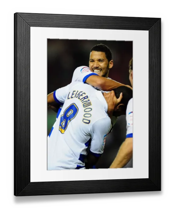 Framed Print : Reading's McAnuff and Leigertwood Celebrate Championship Victory over Bristol City, September 2011 Framed Print : Reading's McAnuff and Leigertwood Celebrate Championship Victory over Bristol City, September 2011