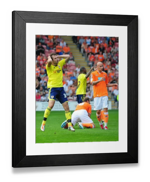 Framed Print : Brett Pitman's Dramatic Reaction to Matthew Gilks Save - Blackpool vs. Bristol City, League Cup 2011 Framed Print : Brett Pitman's Dramatic Reaction to Matthew Gilks Save - Blackpool vs. Bristol City, League Cup 2011