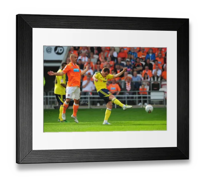 Framed Print : Neil Kilkenny's Close Call: Blackpool vs. Bristol City, League Cup 2011 Framed Print : Neil Kilkenny's Close Call: Blackpool vs. Bristol City, League Cup 2011