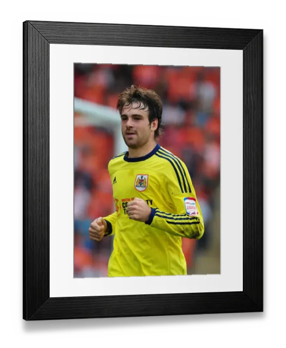 Framed Print : Brett Pitman in Action for Bristol City against Blackpool in League Cup Clash - 01 / 10 / 2011