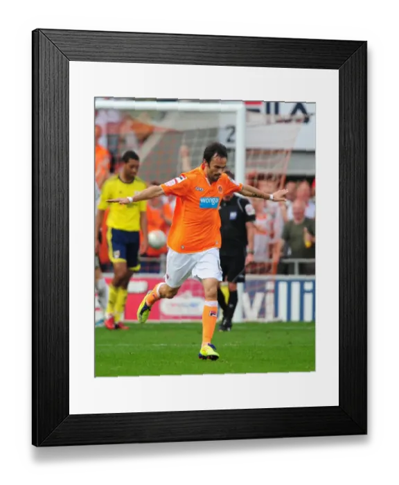 Framed Print : Blackpool's Bogdanovic Celebrates Goal Against Bristol City in 2011 League Cup Match Framed Print : Blackpool's Bogdanovic Celebrates Goal Against Bristol City in 2011 League Cup Match