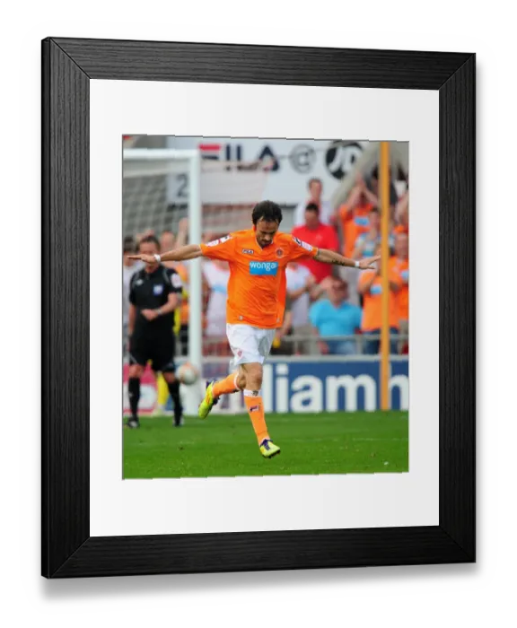 Framed Print : Blackpool's Bogdanovic Celebrates Upset Over Bristol City in League Cup, 1st October 2011 Framed Print : Blackpool's Bogdanovic Celebrates Upset Over Bristol City in League Cup, 1st October 2011