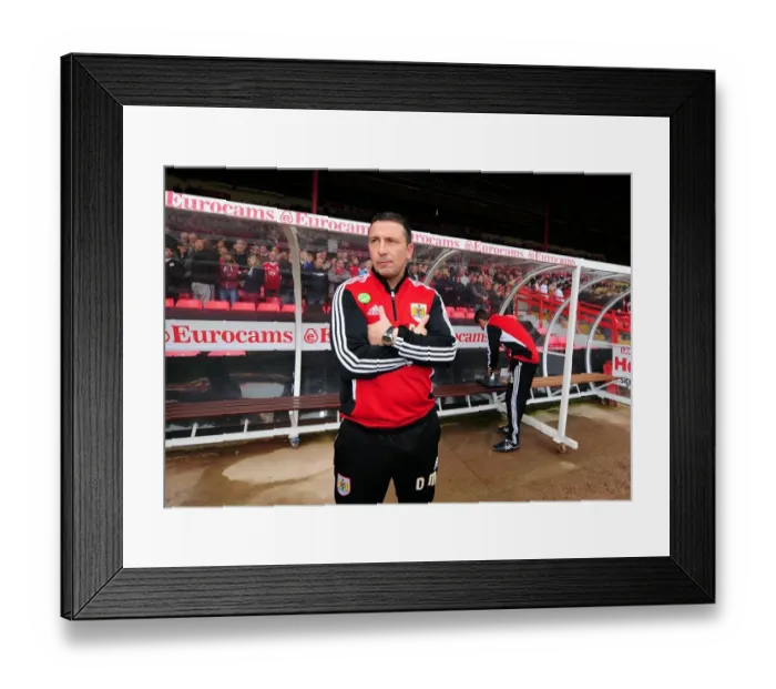 Framed Print : Derek McInnes Guides Bristol City in Championship Clash vs. Birmingham City at Ashton Gate Stadium - 23 / 10 / 2011