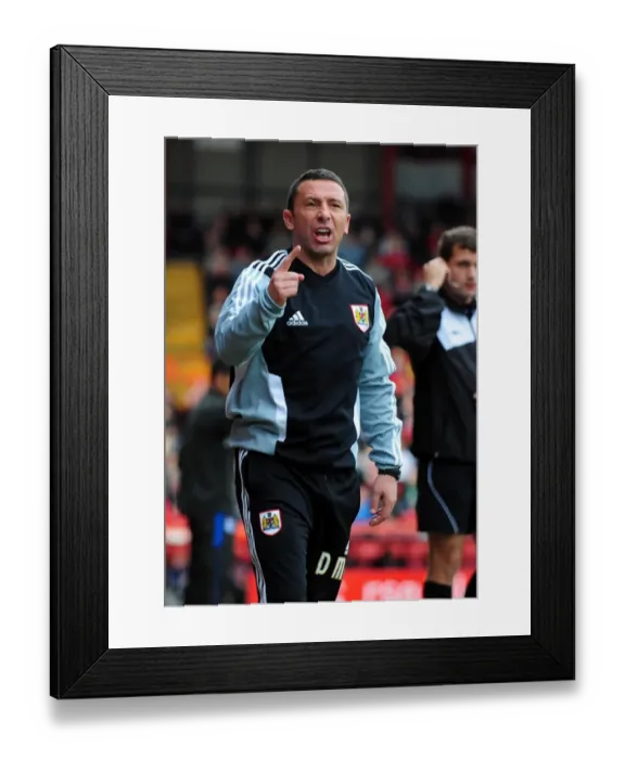 Framed Print : Derek McInnes and Birmingham City Face Off: Championship Clash at Ashton Gate Stadium - 23 / 10 / 2011