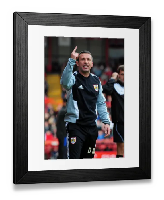 Framed Print : Derek McInnes Guides Bristol City Against Birmingham City in Championship Clash at Ashton Gate Stadium - October 23, 2011 Framed Print : Derek McInnes Guides Bristol City Against Birmingham City in Championship Clash at Ashton Gate Stadium - October 23, 2011