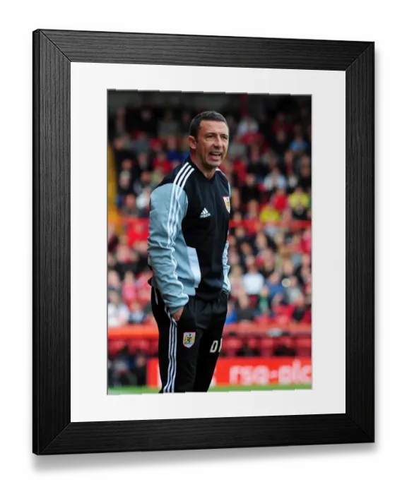 Framed Print : Derek McInnes Guides Bristol City in Championship Battle against Birmingham City (Oct. 23, 2011)