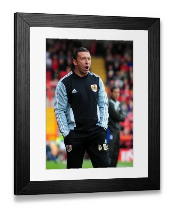 Framed Print : Derek McInnes Leads Bristol City in Championship Clash against Birmingham City at Ashton Gate Stadium - 23 / 10 / 2011