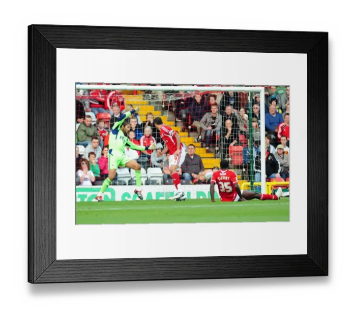Framed Print : Bristol City's David James Makes Spectacular Save Against Birmingham City in Championship Match, 23rd October 2011