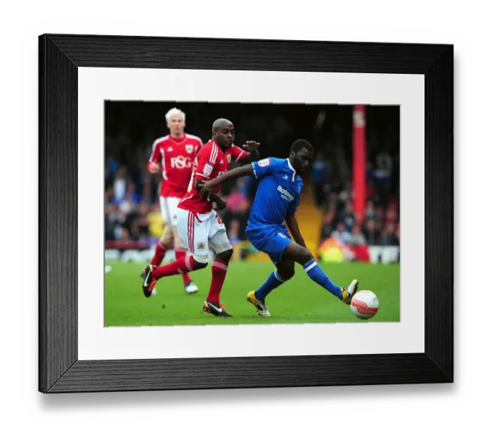 Framed Print : Championship Showdown: A Battle for Possession – Campbell-Ryce vs. Gomis (Bristol City vs. Birmingham City, 23 / 10 / 2011)