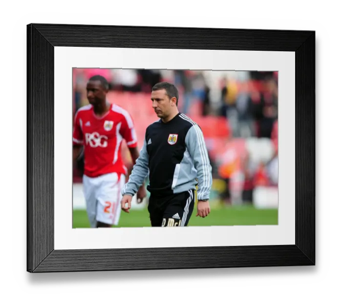 Framed Print : Derek McInnes Leads Bristol City vs Birmingham City in Championship Match at Ashton Gate Stadium - 23 / 10 / 2011