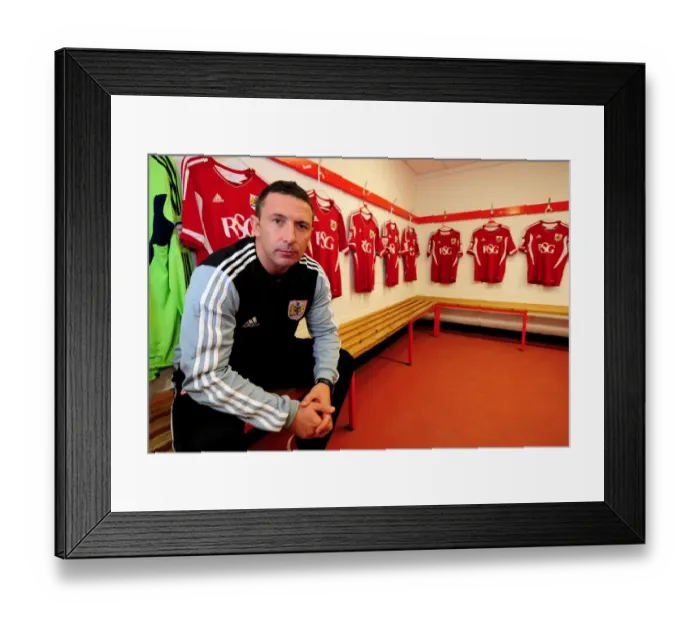 Framed Print : Derek McInnes Takes Charge: New Manager of Bristol City Football Club (201011) at Ashton Gate Stadium