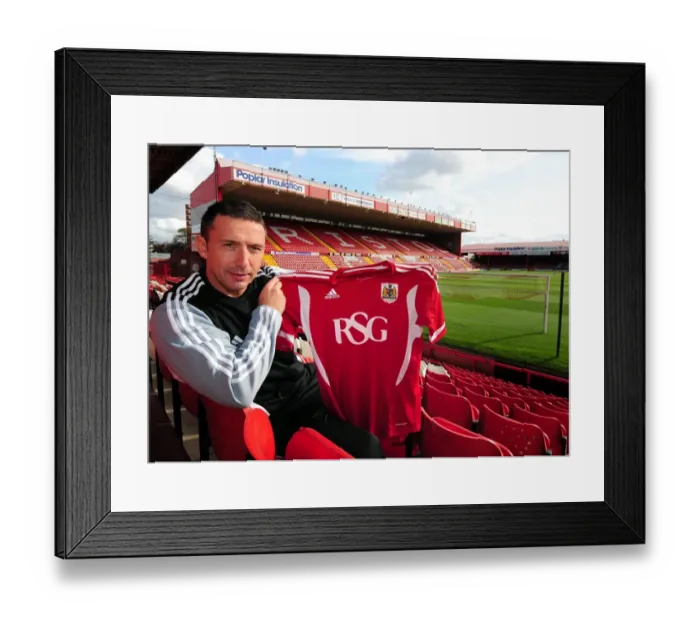 Framed Print : New Manager Derek McInnes at Ashton Gate Stadium: Bristol City's Championship Winning Team (2011) Framed Print : New Manager Derek McInnes at Ashton Gate Stadium: Bristol City's Championship Winning Team (2011)